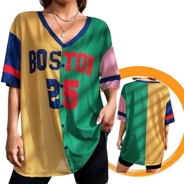 JERSY Sporty Oversize Colorblock Baseball Shirt