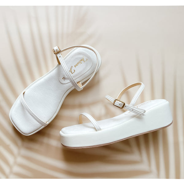 HELEN White Platform Sandals - Indiana Jane MNL