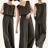 BROOKE Woven V Neck Sleeveless Top and Pants Coords