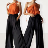 KENDALL Woven Halter Top and Pants Set