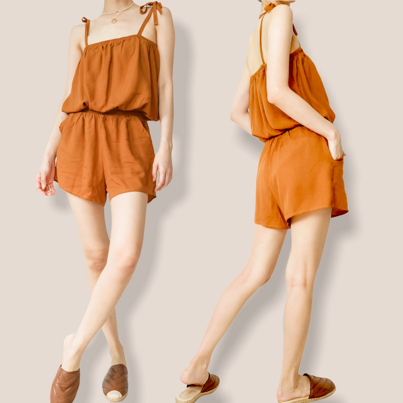 BELLE Woven Strappy Shirred Top & Shorts Coord - Indiana Jane MNL