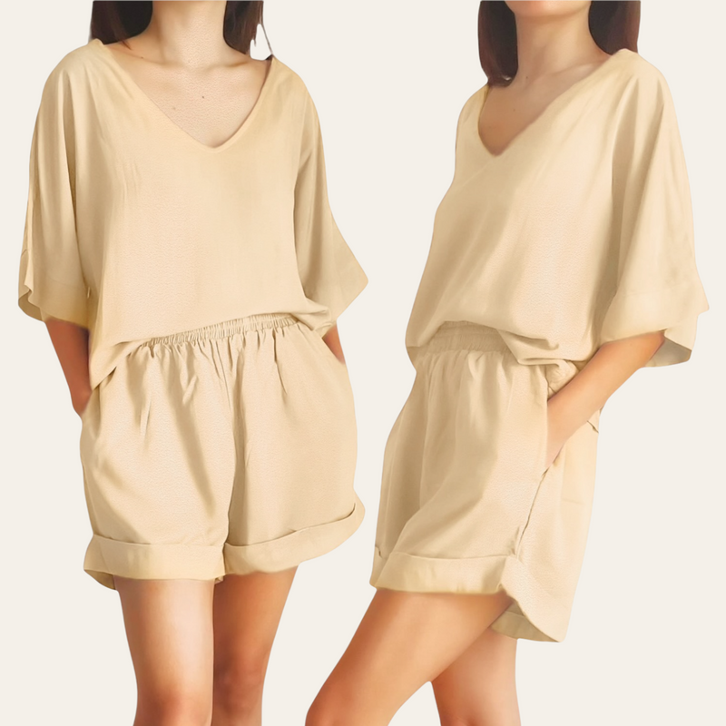 GOLDIE Woven Boxy Top and Shorts Set